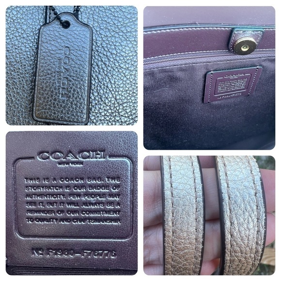 Coach Gold Metallic Market Tote F76776 & Wallet 22882 Clutch Set - Picture 8 of 16